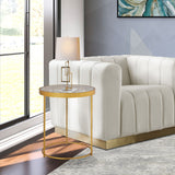 Butterfly Glass End Table with Stunning Gold Foil Design and Metal Butterfly Accents for Stylish Spaces