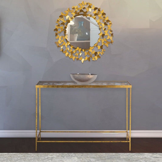 Butterfly Glass Contemporary Mirror with Luxe Metal Butterflies for Modern Garden Charm Decor