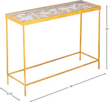 Butterfly Glass Console Table with Stunning Gold Foil Butterflies - Contemporary Accent Table Design