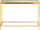 Butterfly Glass Console Table with Stunning Gold Foil Butterflies - Contemporary Accent Table Design