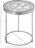 Butterfly Glass End Table with Stunning Gold Foil Design and Metal Butterfly Accents for Stylish Spaces