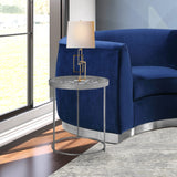 Butterfly Glass End Table with Stunning Gold Foil Design and Metal Butterfly Accents for Stylish Spaces