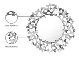 Butterfly Glass Contemporary Mirror with Luxe Metal Butterflies for Modern Garden Charm Decor