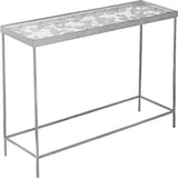 Butterfly Glass Console Table with Stunning Gold Foil Butterflies - Contemporary Accent Table Design