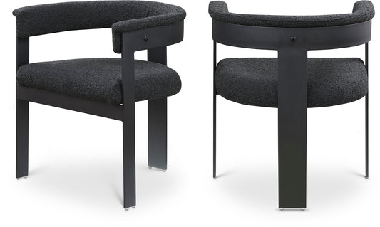 Romeo Dining Chairs - Stylish Set of 2 with Comfortable Curved Backs and Durable Matte Black Frame