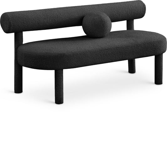 Parlor Contemporary Bench with Solid Wood Frame and Plush Boucle Fabric for Stylish Homes