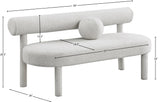 Parlor Contemporary Bench with Solid Wood Frame and Plush Boucle Fabric for Stylish Homes