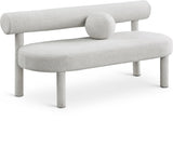 Parlor Contemporary Bench with Solid Wood Frame and Plush Boucle Fabric for Stylish Homes