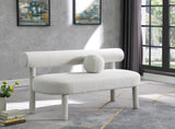 Parlor Contemporary Bench with Solid Wood Frame and Plush Boucle Fabric for Stylish Homes
