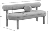 Parlor Contemporary Bench with Solid Wood Frame and Plush Boucle Fabric for Stylish Homes