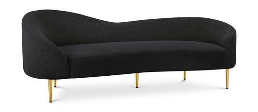 Ritz Boucle Fabric Sofa – Chic Elegance with Gold Metal Legs for Modern Living Room Style & Comfort