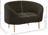 Ritz Boucle Fabric Chair - Elegant Comfort with Gold Metal Legs for a Chic Modern Living Space