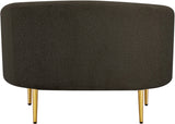 Ritz Boucle Fabric Chair - Elegant Comfort with Gold Metal Legs for a Chic Modern Living Space