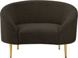 Ritz Boucle Fabric Chair - Elegant Comfort with Gold Metal Legs for a Chic Modern Living Space