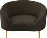 Ritz Boucle Fabric Chair - Elegant Comfort with Gold Metal Legs for a Chic Modern Living Space