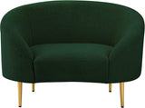 Ritz Boucle Fabric Chair - Elegant Comfort with Gold Metal Legs for a Chic Modern Living Space