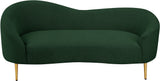 Ritz Boucle Fabric Loveseat - Elegant Comfort with Gold Metal Legs for Modern Living Spaces