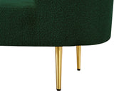 Ritz Boucle Fabric Loveseat - Elegant Comfort with Gold Metal Legs for Modern Living Spaces