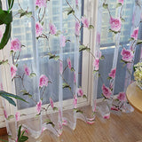 Paris - Sheer Curtain Panel - White/Pink