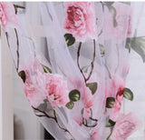 Paris - Sheer Curtain Panel - White/Pink