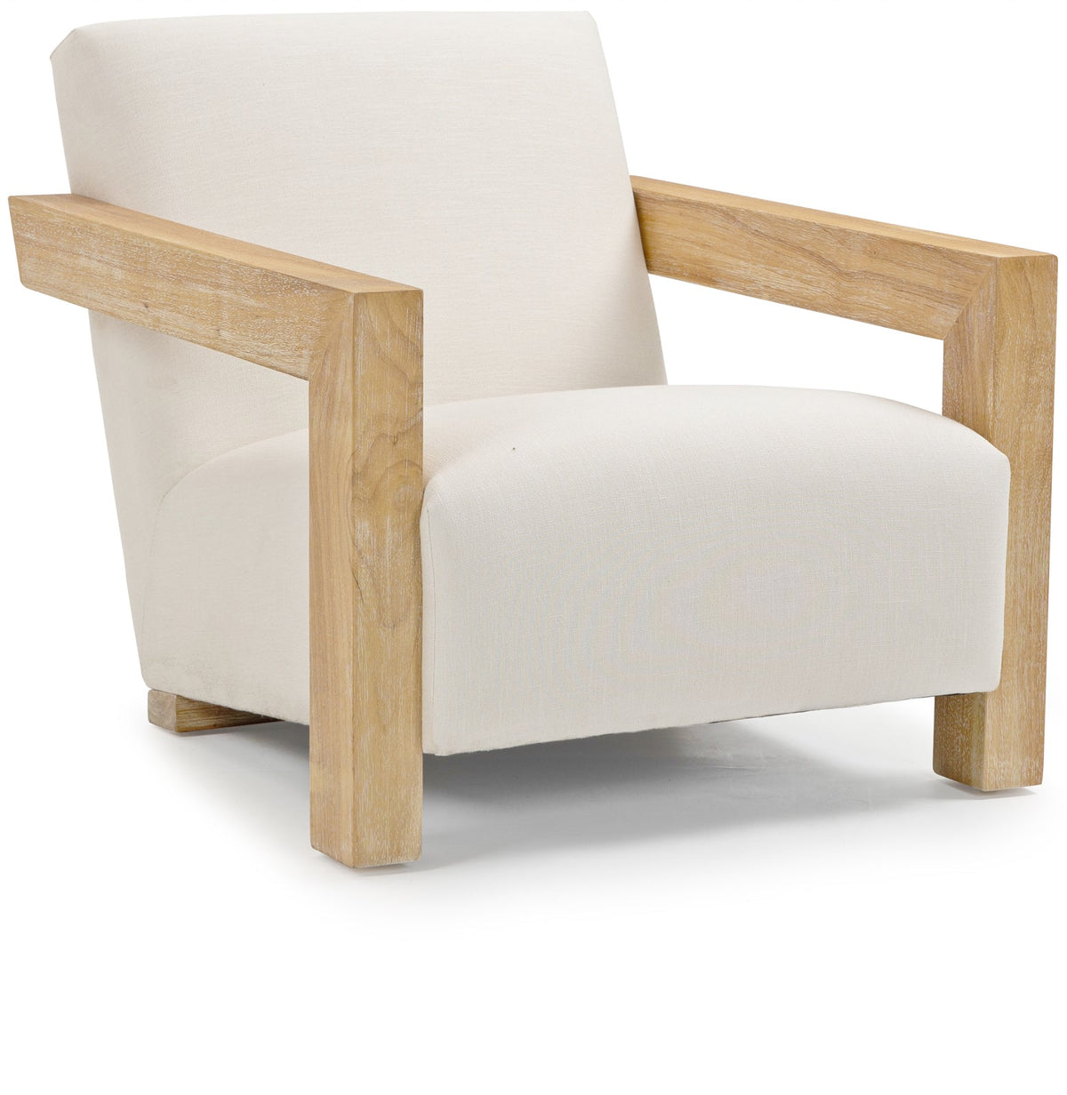 Ward Cream Linen Textured Fabric Accent Chair - Cozy Mid-Century Modern Design for Your Home