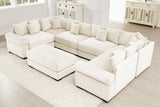 DESEO 137" Sectional Sofa with Ottoman