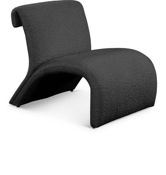 Mulberry Contemporary Accent Chair with Curved Design and Rich Boucle Fabric for Modern Living