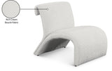 Mulberry Contemporary Accent Chair with Curved Design and Rich Boucle Fabric for Modern Living