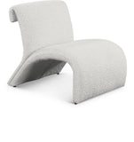 Mulberry Contemporary Accent Chair with Curved Design and Rich Boucle Fabric for Modern Living