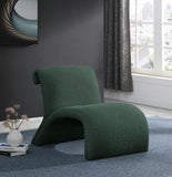 Mulberry Contemporary Accent Chair with Curved Design and Rich Boucle Fabric for Modern Living