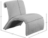 Mulberry Contemporary Accent Chair with Curved Design and Rich Boucle Fabric for Modern Living