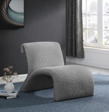 Mulberry Contemporary Accent Chair with Curved Design and Rich Boucle Fabric for Modern Living