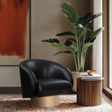 Gibson Vegan Leather Swivel Accent Chair - Luxurious Comfort with Modern Style for Your Home Decor