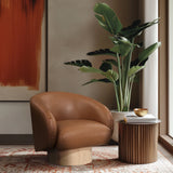 Gibson Vegan Leather Swivel Accent Chair - Luxurious Comfort with Modern Style for Your Home Decor
