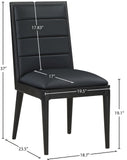 Bristol Dining Chairs - Set of 2 Modern Vegan Leather Upholstered with Stylish Channel Tufting