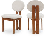 Napa Mid-Century Modern Dining Chair Set - Stylish Boucle Upholstery & Elegant Walnut Frame