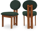 Napa Mid-Century Modern Dining Chair Set - Stylish Boucle Upholstery & Elegant Walnut Frame