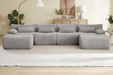 FLOVEX 141" 4-Seater Sofa with 2 Ottomans