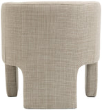 Sawyer Accent Chair - Modern Boxy Design with Woven Fabric, Back Support Pillow, Perfect for Guests