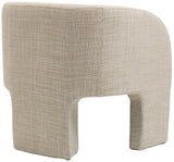 Sawyer Accent Chair - Modern Boxy Design with Woven Fabric, Back Support Pillow, Perfect for Guests