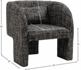 Sawyer Accent Chair - Modern Boxy Design with Woven Fabric, Back Support Pillow, Perfect for Guests