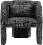 Sawyer Accent Chair - Modern Boxy Design with Woven Fabric, Back Support Pillow, Perfect for Guests