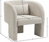 Sawyer Accent Chair - Modern Boxy Design with Woven Fabric, Back Support Pillow, Perfect for Guests