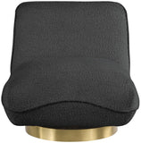 Geneva Contemporary Swivel Accent Chair with Brushed Gold Base and Solid Wood Frame for Stylish Comfort