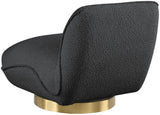 Geneva Contemporary Swivel Accent Chair with Brushed Gold Base and Solid Wood Frame for Stylish Comfort