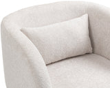 Sawyer Accent Chair - Modern Boxy Design with Woven Fabric, Back Support Pillow, Perfect for Guests