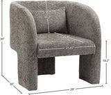 Sawyer Accent Chair - Modern Boxy Design with Woven Fabric, Back Support Pillow, Perfect for Guests