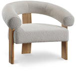 Winston Modern Accent Chair - Stylish Boucle Fabric Design with Solid Wood Legs for Any Room
