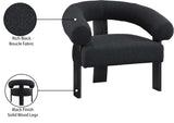 Winston Modern Accent Chair - Luxe Boucle Upholstery, Curved Back Design, Stylish Comfort for Any Room