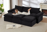 DERVAL 111" 3-Seater Sofa with 3 Ottomans